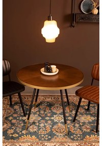 Masă de dining rotundă cu blat cu aspect de lemn de nuc ø 91 cm Denise – White Label