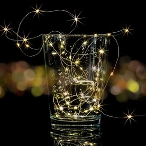 Set de 2 bucăți fire luminoase, 50 LED, alb cald