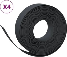 vidaXL Borduri de grădină, 4 buc, negru, 10 m 15 cm, polietilenă