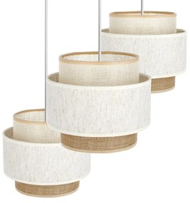 Lustră suspendată BOHO pe cablu 3xE27/60W/230V alb/iută