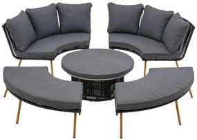 Set masuta + 2 fotolii + 2 tabureti Holand 2W1 antracit