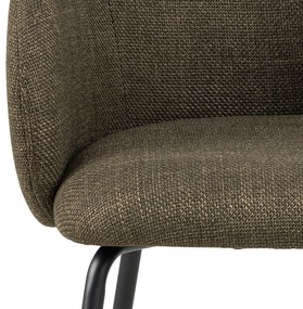 MAZZONI EXPORT CLARA Verde Măsliniu (material Basel 77)/picioare negre - SCAUN MODERN ADÂNC TAPIȚAT PENTRU SALON/LIVING/BIROU LOFT