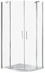 Cabină de duș curbată Scorpio cu ușă cu balamale, fără cădiță de duș și strat de acoperire Easy Clean
