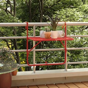 Masa de balcon, rosu, 60x40 cm, otel 1, Rosu