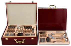 Set tacamuri Bohmann BH-BP A84-SM, 84 buc., Cutie din lemn, Inox