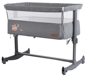 Patut copii transformabil in balansoar bebe NOVOKIDS™ Babies , Design modern, Co-Sleeper , Dimensiuni 90X55X80 cm, 5 trepte de inaltime, Saltea