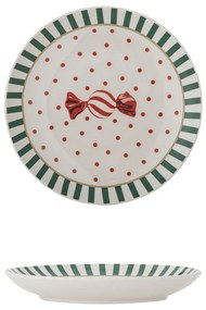 Farfurie albă pentru desert din gresie ø 16 cm cu model de Crăciun Yule – Bloomingville