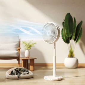 HOMCOM Ventilator de podea, Aer condiționat, 3 moduri, Afișaj LED, oscilant, material plastic, Alb | Aosom Romania