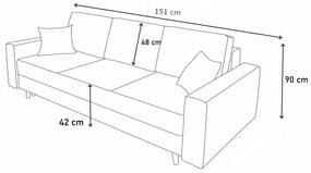 Supermobel Canapea extensibilă WAVE, 160x90x90, Nufag27/Nufag21