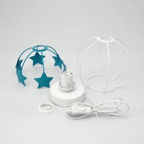 Lampă de masă pentru copii STARS 1xE27/15W/230V turcoaz/alb