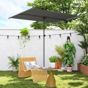 Outsunny Umbrelă de Soare cu Protecție UPF 50+, Înclinare la 180° și Înălțime Reglabilă, 150x205x120-215 cm, Gri Închis | Aosom Romania