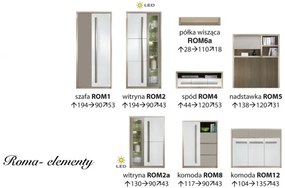 Biblioteca living Roma, culoare Stejar Ferrara / Alb, 300 x 194 x 53 cm