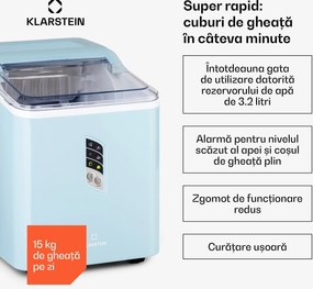 Klarstein Albaron, producător de gheață, formă de butuc, 12 kg/24 h, rezervor de 1,5 l, afișaj