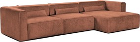 Colțar Extensibil 5 locuri ZANETTO, cu ladă de depozitare, 340x157x70 cm, Bordeaux-Onyx / Dreapta
