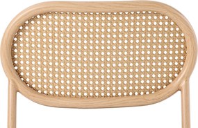 Set de 2 scaune de dining moderne din ratan cu cadru metalic, 56x52x27 cm, Maro