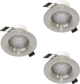 Eglo 902279 - Set 3x spoturi LED SALICETO, reglabil, LED/4,8W/230V, Ø8,8cm, crom