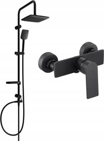Mexen Alexa Sven set de duș montat pe perete cu duș de ploaie și baterie de duș, negru - 71240262-70