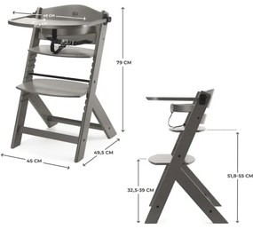 KINDERKRAFT - Scaun de masă pentru copii ENOCK gri