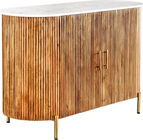 Comoda lemn de mango, marmura alba TRES CHIC 105cm