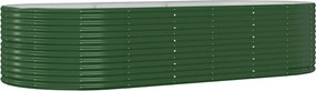 vidaXL Strat înălțat grădină verde, oțel galvanizat