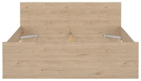 Pat matrimonial în culoare naturală cu aspect de lemn de stejar fără somieră 180x200 cm Naia – Tvilum