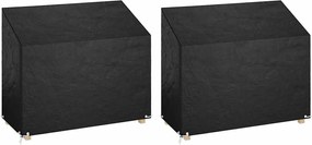 vidaXL Huse bancă grădină 2 buc 8 ocheți, 160x70x70/88 cm, polietilenă