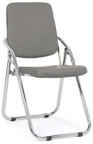 Scaun pliabil, gri, cadru metalic, piele ecologica, multifunctional, HRC 609