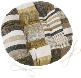 Pernă scaun matlasată rotundă Bellatex EMA Gresiemaro-bej, 40 cm