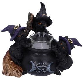 Suport lumanare pisicute Familiar Cauldron 12.5 cm