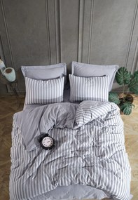 Set lenjerie pat ROAD POTLU, gri deschis, bumbac/poliester, 200x220 cm