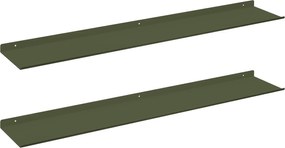 vidaXL Raft suspendat 2 pcs Verde măsliniu 100 x 18 x 2,5 cm Oțel