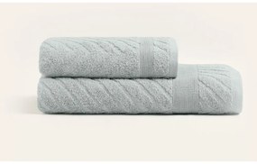 Prosoape de baie gri-deschis 2 buc. din bumbac din frotir – Foutastic