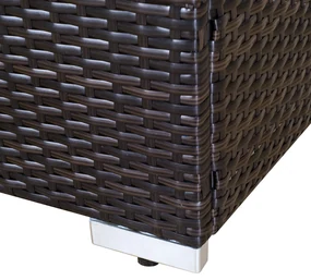 Outsunny Set Mobilier de Grădină 18 Piese din Ratan Sintetic Maro 80x80x50cm | Aosom Romania