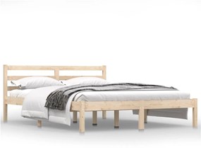 810410 vidaXL Cadru de pat, 140x190 cm, lemn masiv de pin