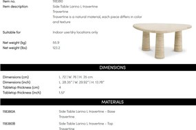 Masuta realizata manual din travertin Larino L