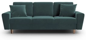 Canapea petrol extensibilă, cu spațiu de depozitare cu tapițerie din catifea 235 cm Kyoto – Cosmopolitan Design