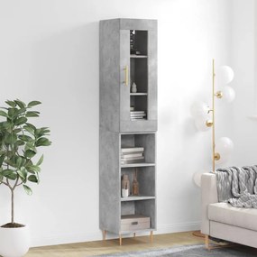 vidaXL Dulap înalt, gri beton, 34,5x34x180 cm, lemn prelucrat
