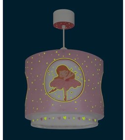 Dalber 60912 - Lustră pentru copii PRINCESS DANCE, 1xE27/15W/230V, roz