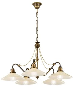 Lustra realizata manual design rustic ARTDESIGN 5L, patina/ champagne
