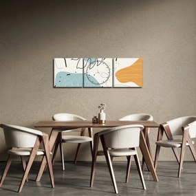 Tablou - Ilustrație de frunze (cu ceas) (90x30 cm)