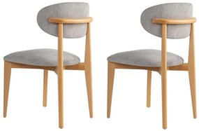 Set de scaune de sufragerie Lionte Grey și LightOak, 2 buc.