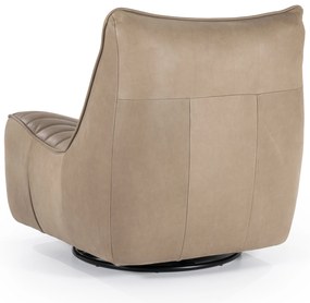 Fotoliu Matthew din piele, metal și lemn taupe