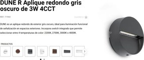 Mini Aplica exterior ambientala 3W 4CCT DUNE R gri