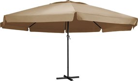 vidaXL Umbrelă soare de exterior cu stâlp aluminiu gri taupe 600 cm