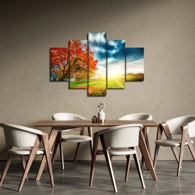 Tablou peisaj cu scufundat în razele solare (150x105 cm)