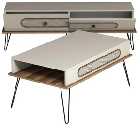 Set mobilier pentru living Biladi 2 (crem) . 1094087