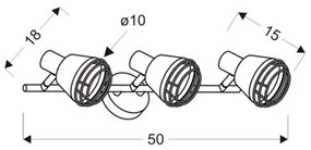 Spot NERIA 3xE14/40W/230V negru/cupru