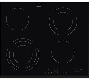 Plita vitroceramica electrica Electrolux EHF6343FOK, 6400W, 4 zone, 9 trepte, Stop & Go, Timer, Negru