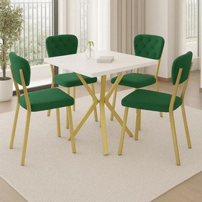 Scaun Barton, verde, profil din metal,auriu
