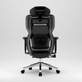 MONZA E16 Executive – Scaun Ergonomic Premium, Reglaje Avansate, Suport Lombar Reglabil pe Înălțime, Tetieră Reglabilă, Cotiere 3D, Șezut Extensibil, Reclinare 135°, Suport pentru Picioare și Bază Metalică, Mesh, Negru